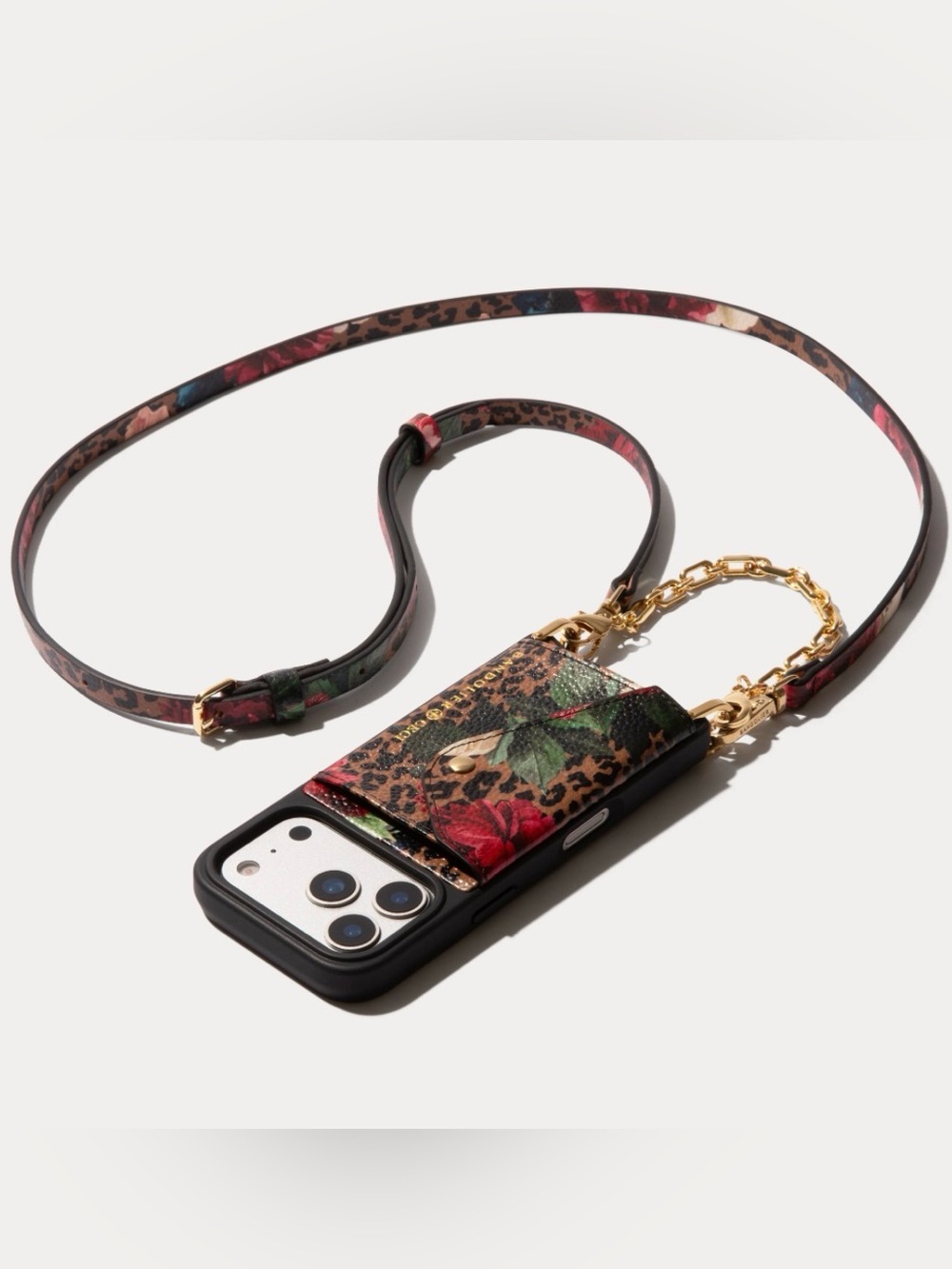 Bandolier Valentina Duet Crossbody and Wristlet Set in Cici Dark Floral Cheetah
